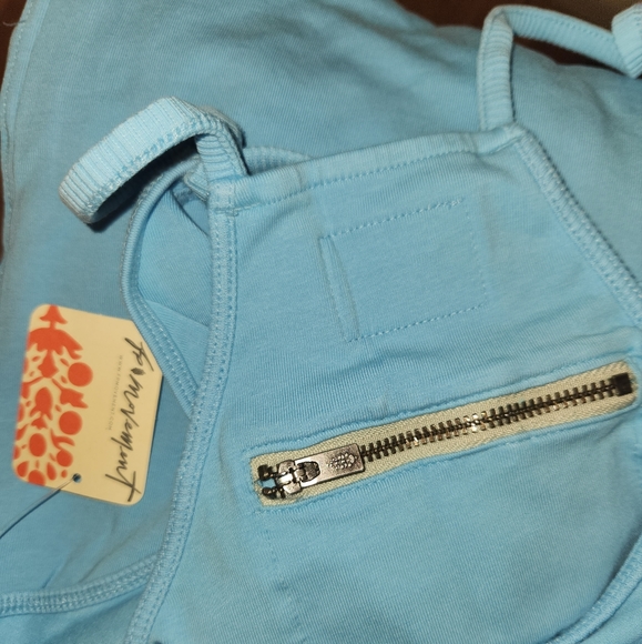 OFFERS New Free People FP Movement Hot Shot Onesie Blue Sage M Pool Sky Jumpsuit - Picture 14 of 16